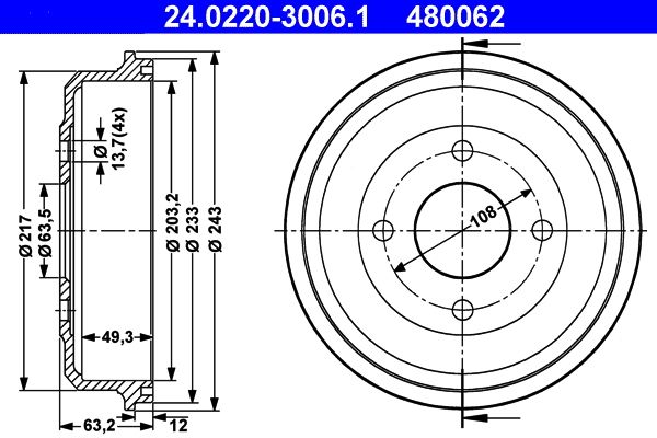 ATE Remtrommel 24.0220-3006.1