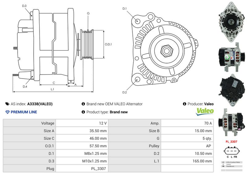 AS-PL A3338(VALEO) Alternator