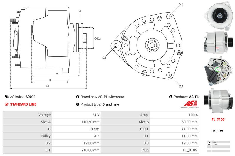 AS-PL A0011 Alternator