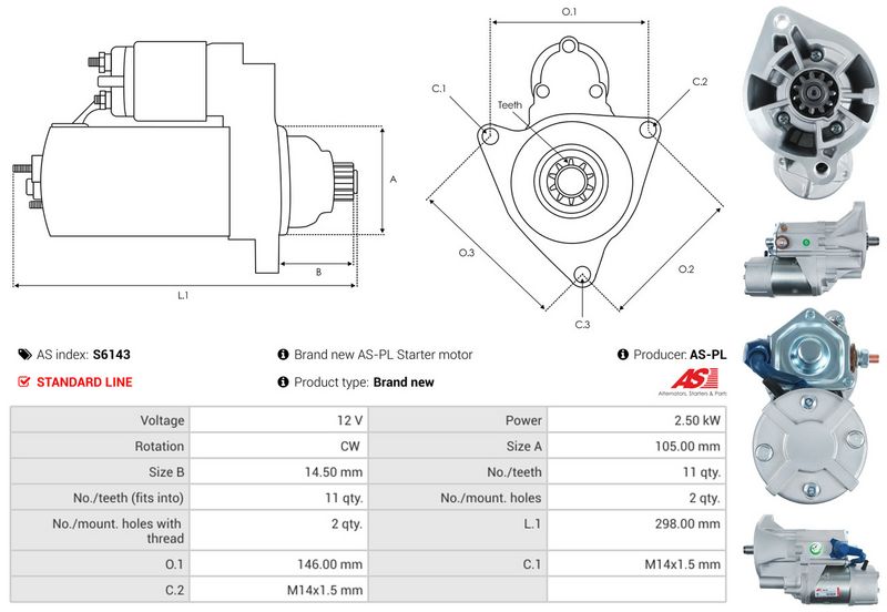 AS-PL S6143 Starteris