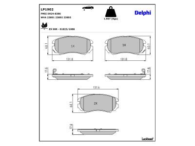 DELPHI LP1902 Brake Pad Set, disc brake