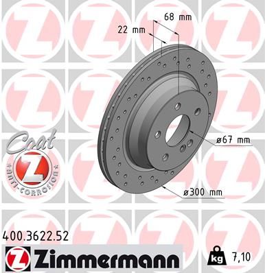 Гальмівний диск, Zimmermann 400.3622.52