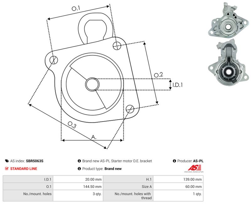 AS-PL SBR5063S Starter Lid, carburettor