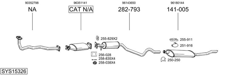 BOSAL kipufogórendszer SYS15326