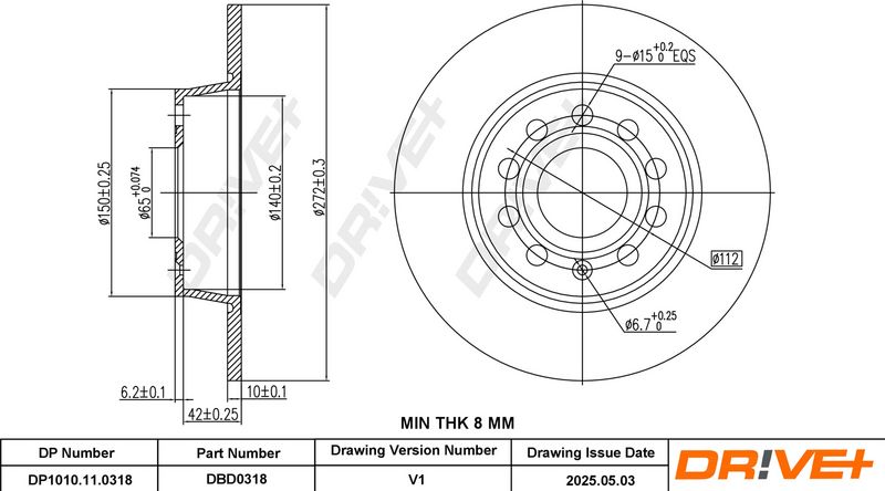 Disc frana DP1010.11.0318 Dr!ve+