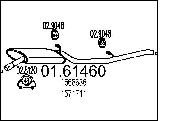 MTS hátsó hangtompító 01.61460