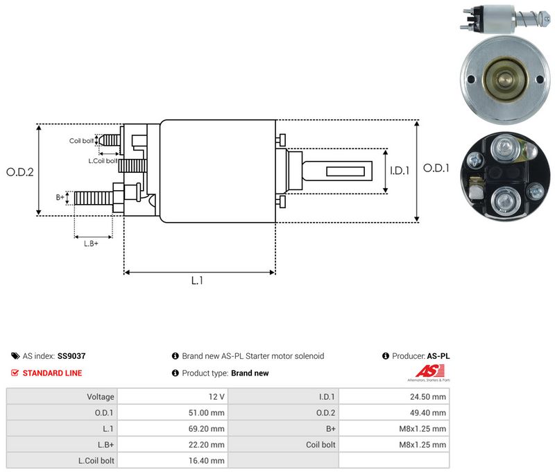 Magnetlülitus, starter, AS-PL SS9037