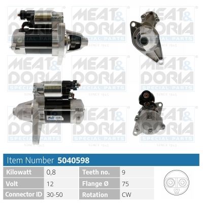 MEAT & DORIA Startmotor / Starter 5040598