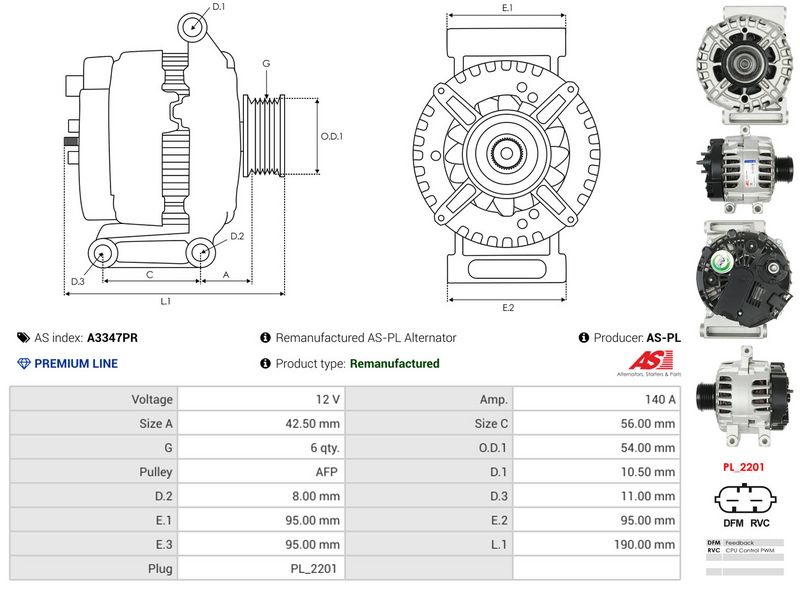 AS-PL A3347PR Alternator