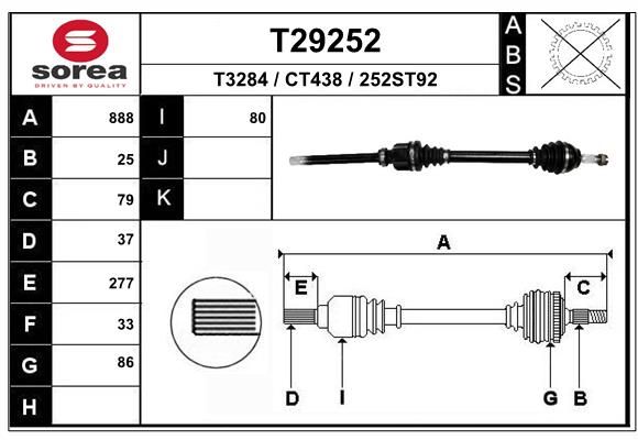 EAI hajtótengely T29252