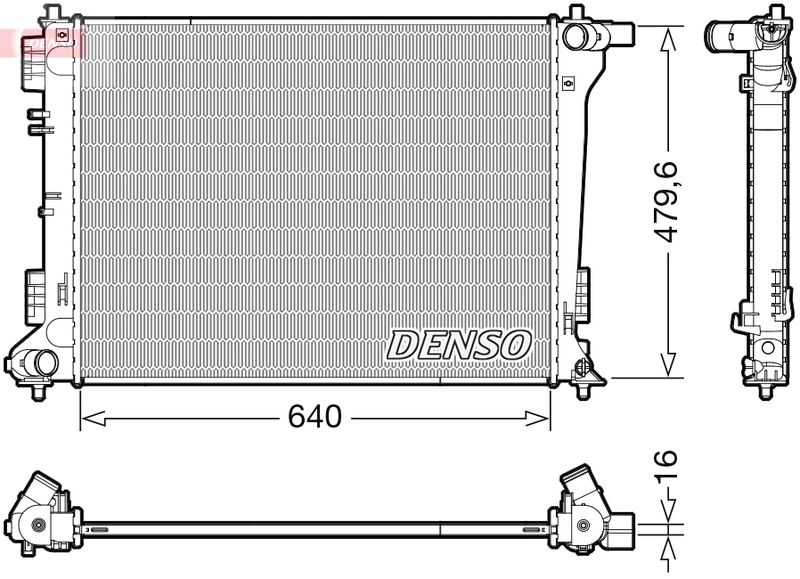 Радіатор, система охолодження двигуна, Denso DRM41019