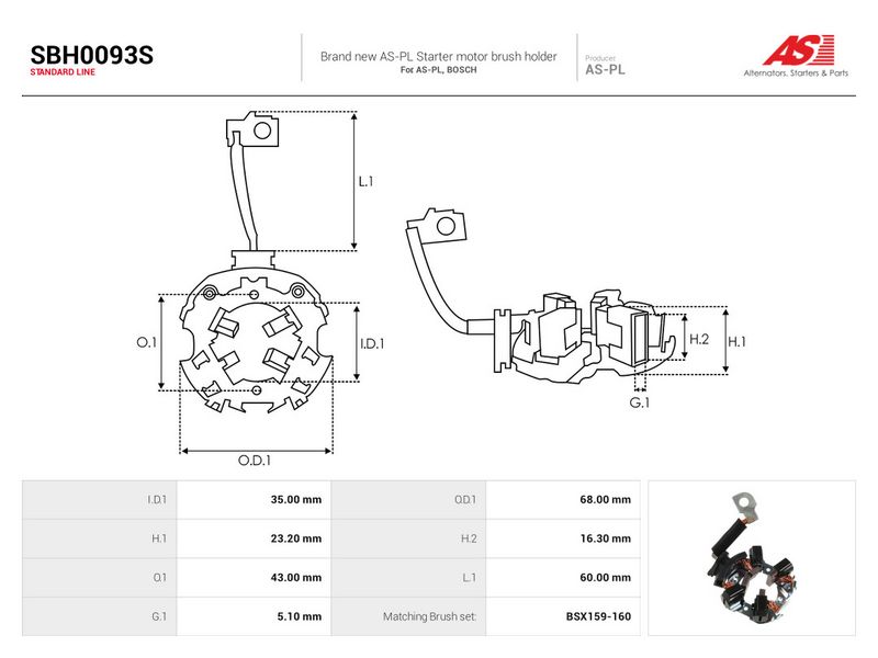 This part match OEM code: 5825CS