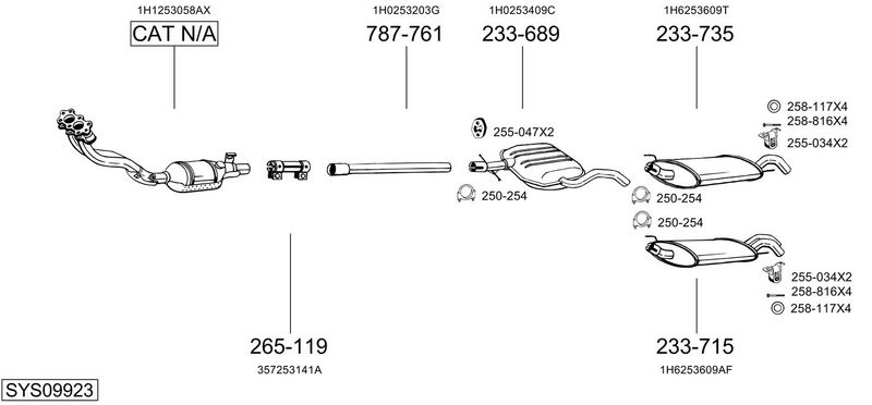 BOSAL kipufogórendszer SYS09923