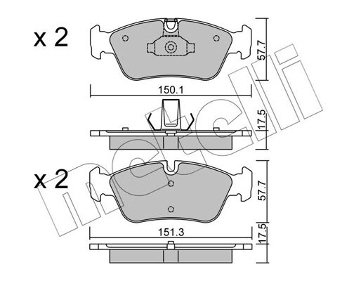 Metelli Brake Pad Set, disc brake 22-0260-0