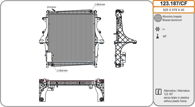 Кронштейн радіатора лівий RENAULT Mascott 04-10; OPEL Movano A 98-10 5001864643