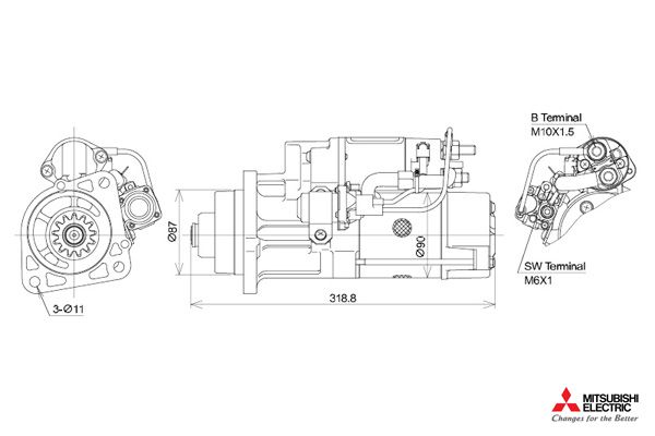 startér MB 24V/5,5kW - 13 zubů M009T66171