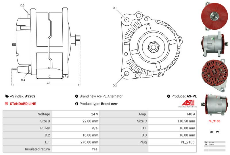 AS-PL A9202 Alternator