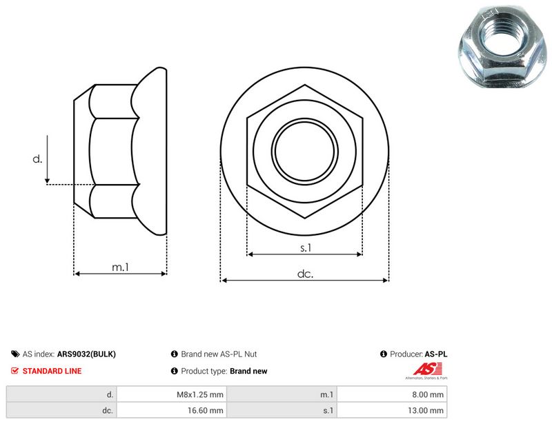 AS-PL ARS9032(BULK) Repair Set, alternator