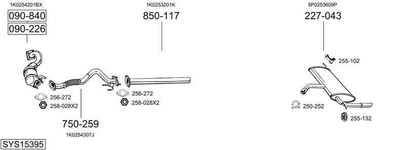 BOSAL kipufogórendszer SYS15395