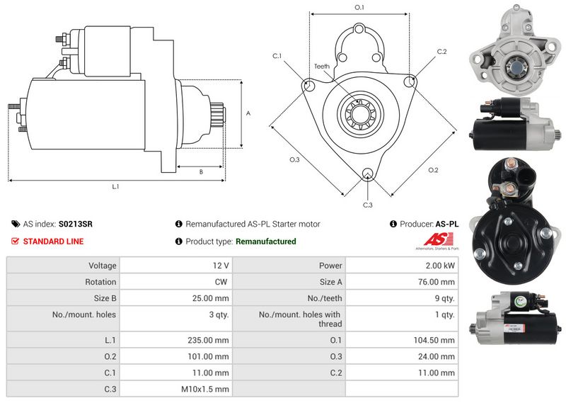 AS-PL S0213SR Starter