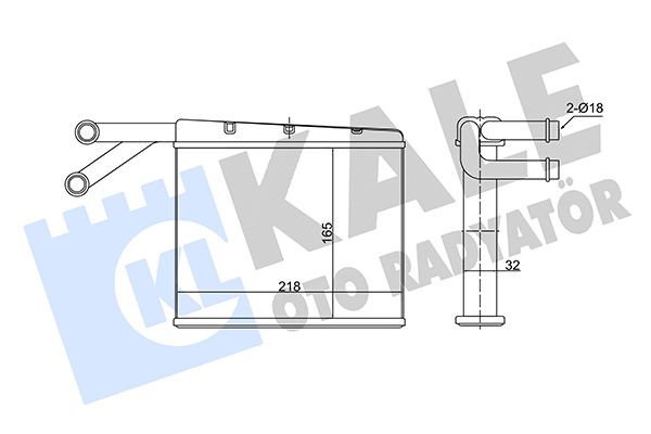Теплообмінник, система опалення салону, Kale Oto Radyatör 352150