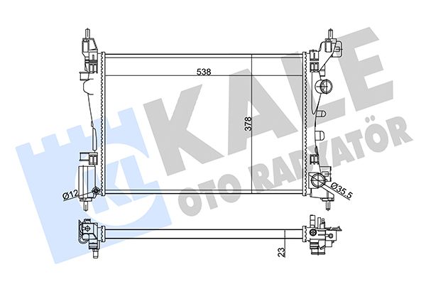 KALE FIAT радиатор охлаждения Grande Punto 1.3d 08-,Opel Corsa D 1.0/1.4 06-