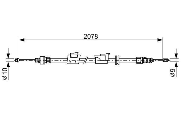 Тросовий привод, стоянкове гальмо, FORD Galaxy/Mondeo/S-Max ''1,6-2,5 "06-14, Bosch 1987482706