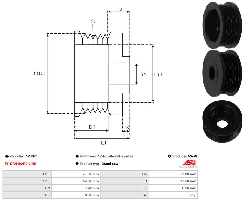 Rihmaratas, generaator, AS-PL AP0021