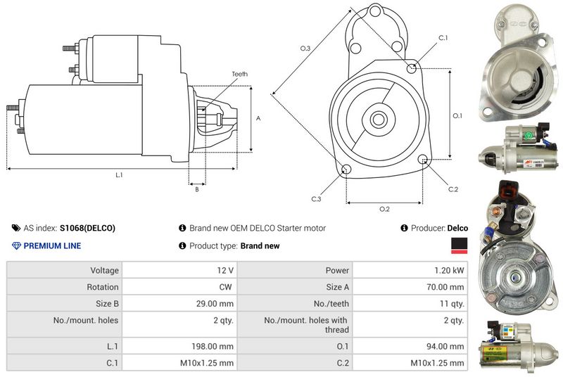 AS-PL S1068(DELCO) Starter
