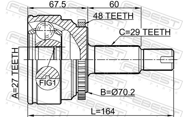 FEBEST 2910-DIIIF Joint Kit, drive shaft