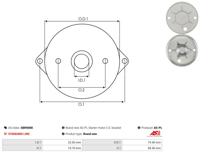 AS-PL SBR9008 Starter Lid, carburettor