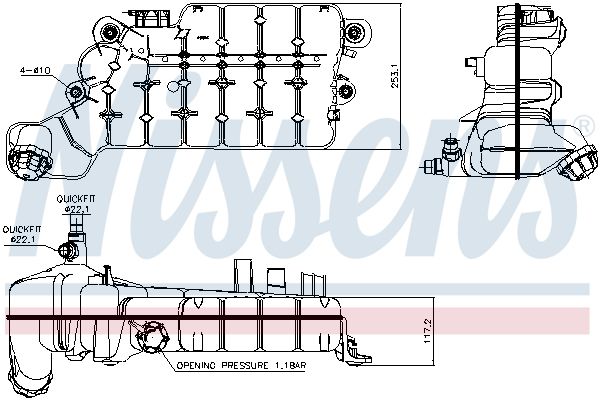 NISSENS 996046 Expansion Tank, coolant