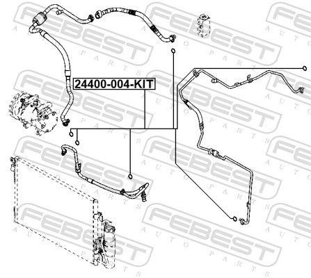 FEBEST 24400-004-KIT Sealing Ring, refrigerant line