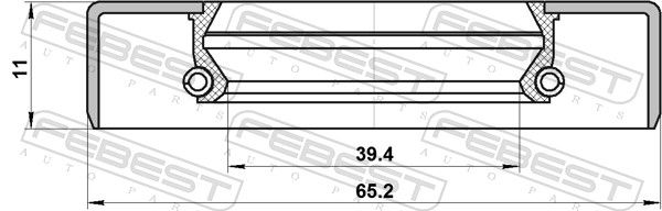 Ущільнювальне кільце вала, приводний вал, Febest 95GDS-41651111X