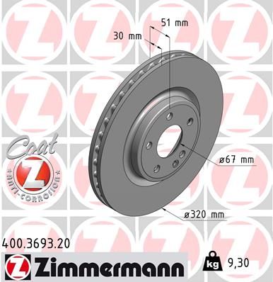 Гальмівний диск, Zimmermann 400.3693.20