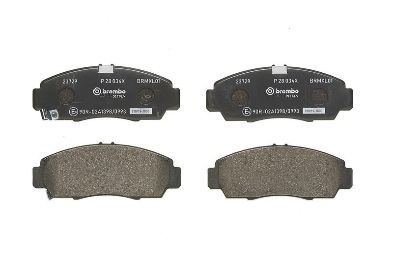Piduriklotsi komplekt, ketaspidur, BREMBO P 28 034X