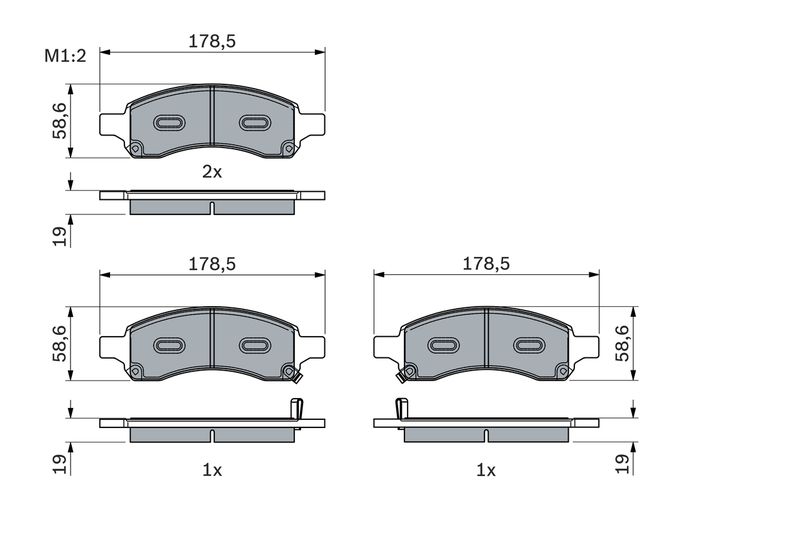 BOSCH 0 986 494 966 Brake Pad Set, disc brake