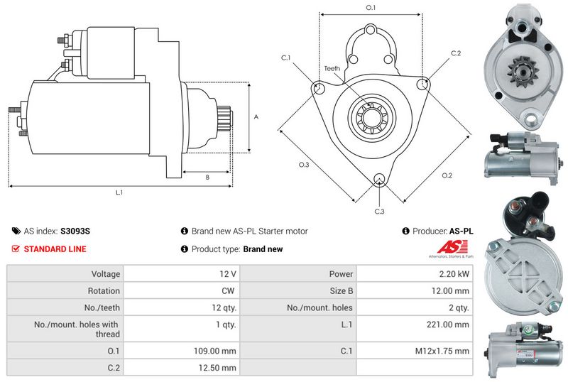 AS-PL S3093S Starter