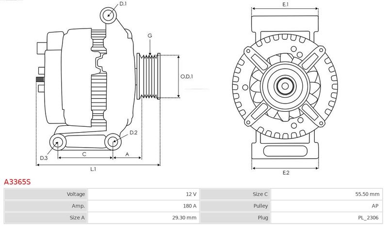 AS-PL A3365S Alternator