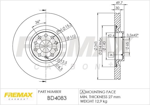 Тормозной диск на A3, Eos , Golf, Leon, Passat B6, Passat CC, Scirocco, Superb