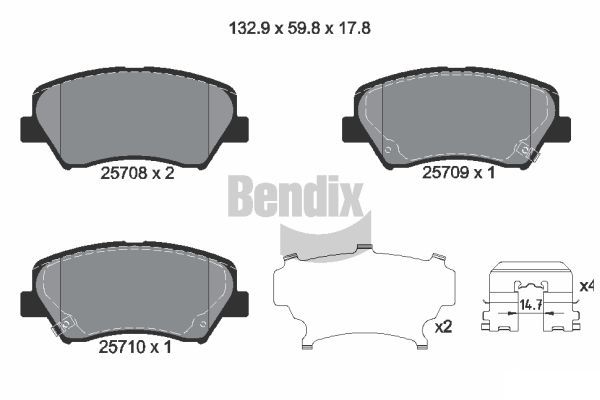 BENDIX Braking fékbetétkészlet, tárcsafék BPD1365