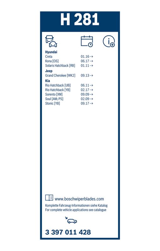 BOSCH 3 397 011 428 Wiper Blade