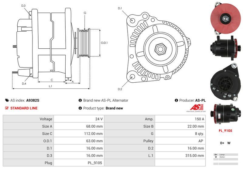 This part match OEM code: 3282516