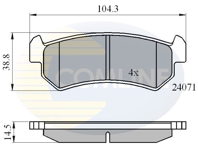 Комплект гальмівних накладок, дискове гальмо, Comline CBP01191