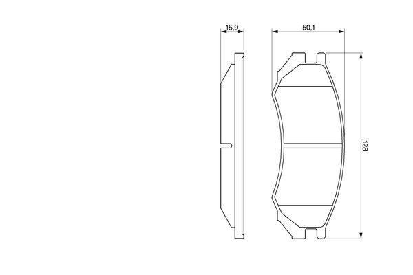 Комплект гальмівних накладок, дискове гальмо, Bosch 0986460981