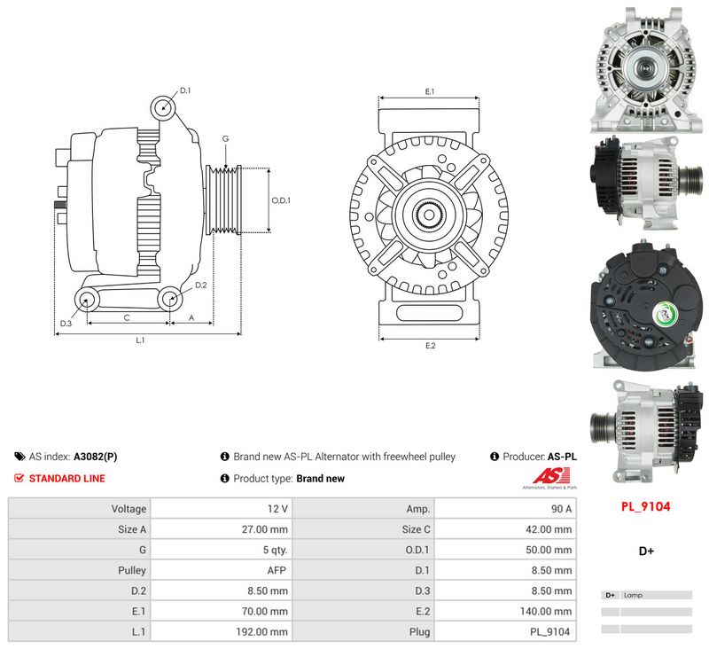 Generaator, AS-PL A3082(P)