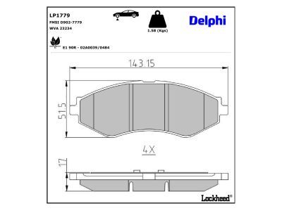 DELPHI LP1779 - Brake Pad Set, disc brake