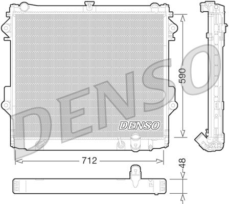 Радіатор, система охолодження двигуна, Denso DRM50074