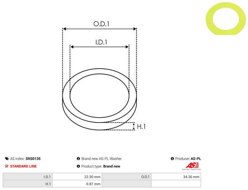 AS-PL SRS0135 Repair Set, alternator