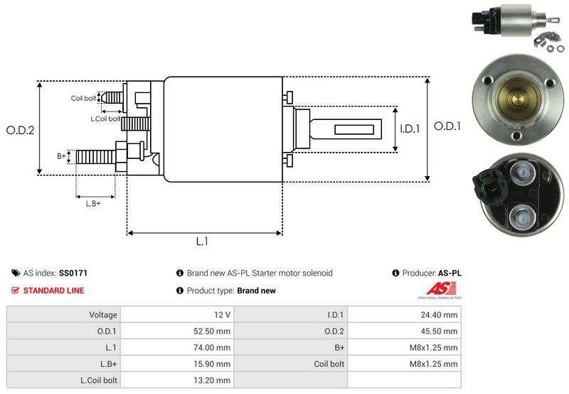 Magnetlülitus, starter, AS-PL SS0171